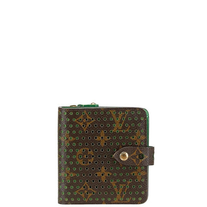 Louis Vuitton Monogram Perforated Bifold Wallet M95218 Vert Brown