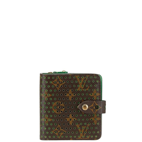 Louis Vuitton Monogram Perforated Bifold Wallet M95218 Vert Brown