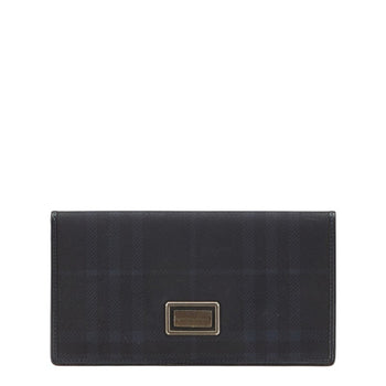 Burberry Check Long Wallet In Black