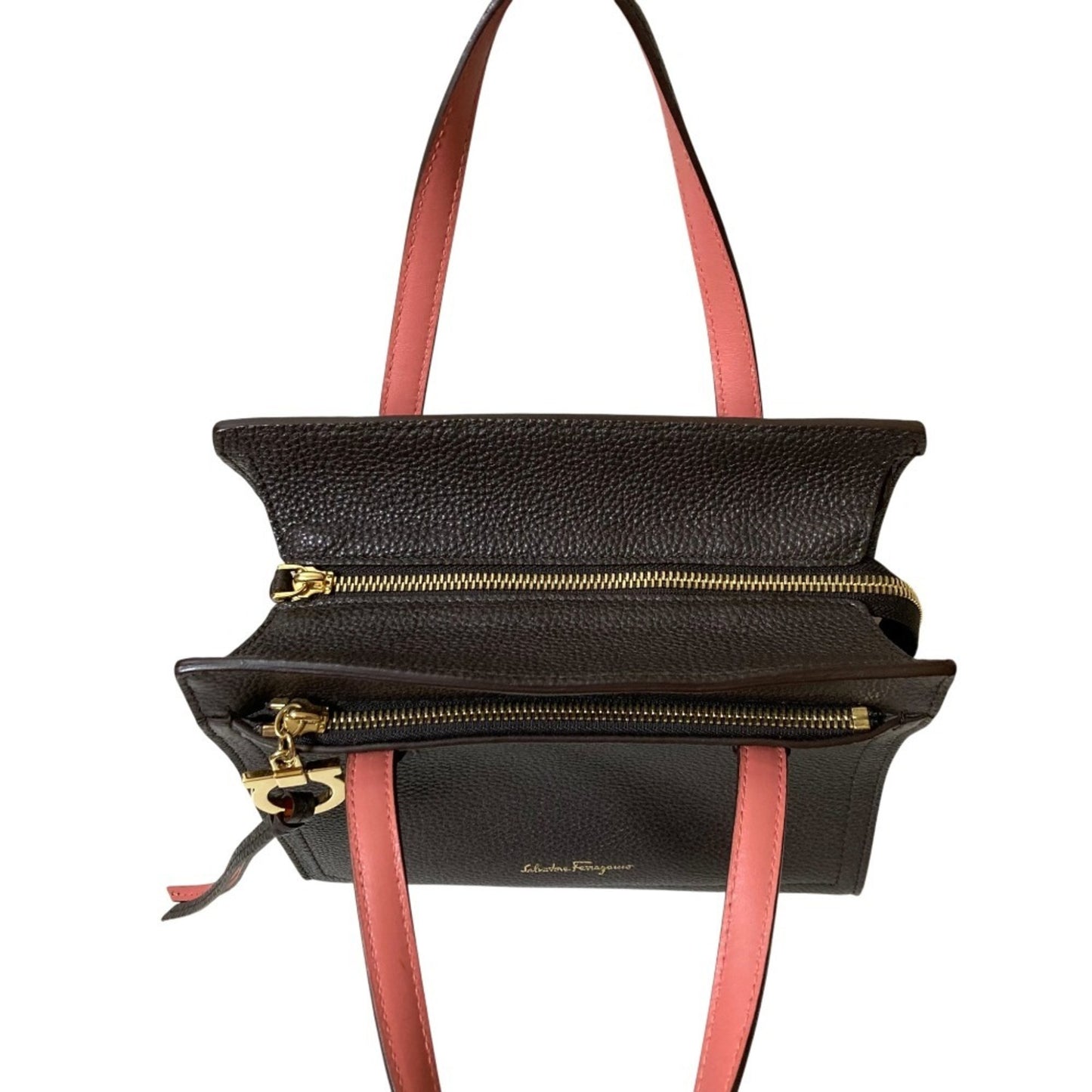 Salvatore Ferragamo Amy Gancini Handbag In Dark Brown