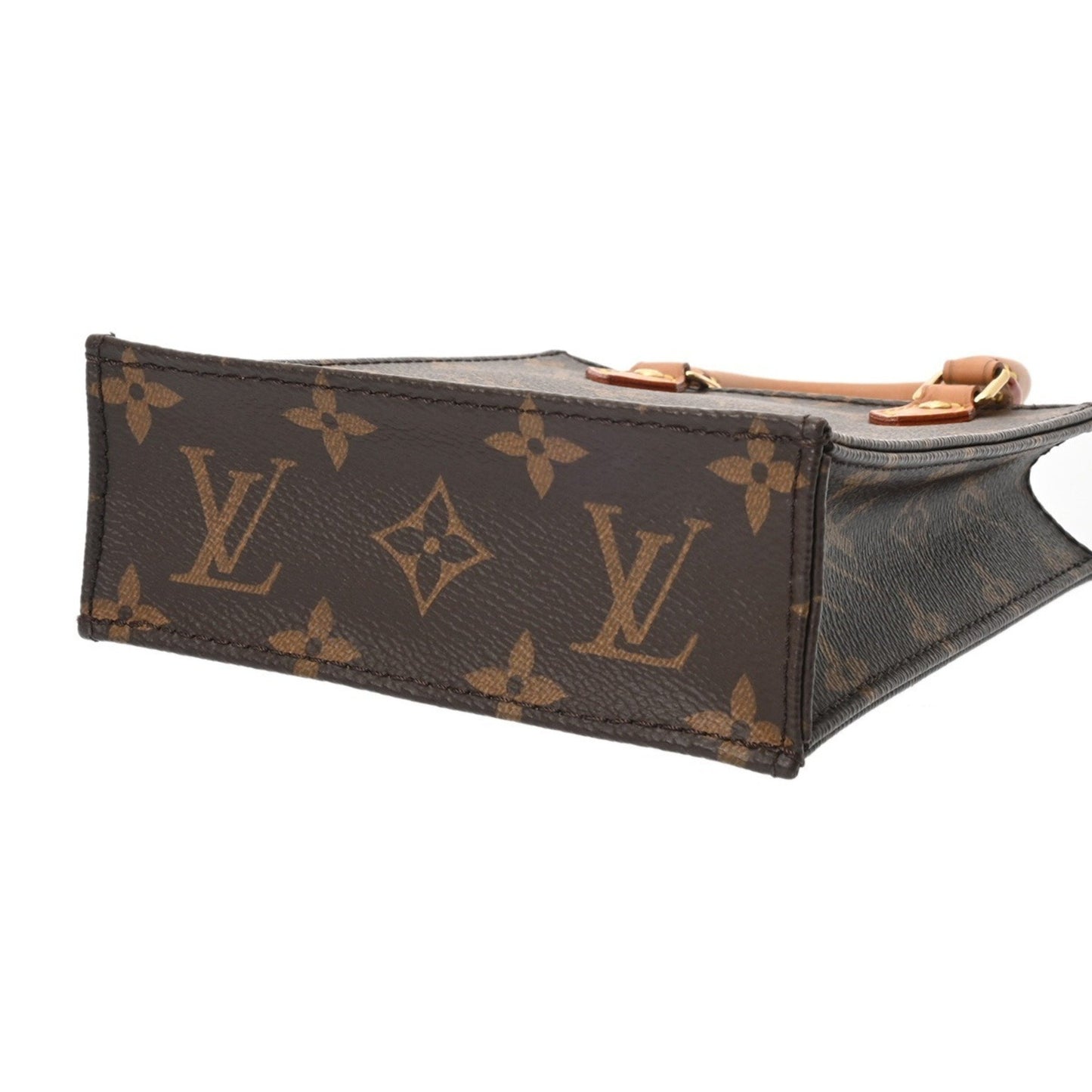 Louis Vuitton Monogram Petite Sac Plat (Old Model) 2-Way Brown M69442