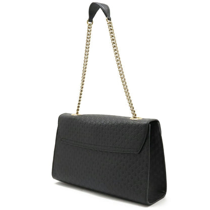Gucci Micro Guccissima Emily Shoulder Bag Chain Tassel Leather Black 449635