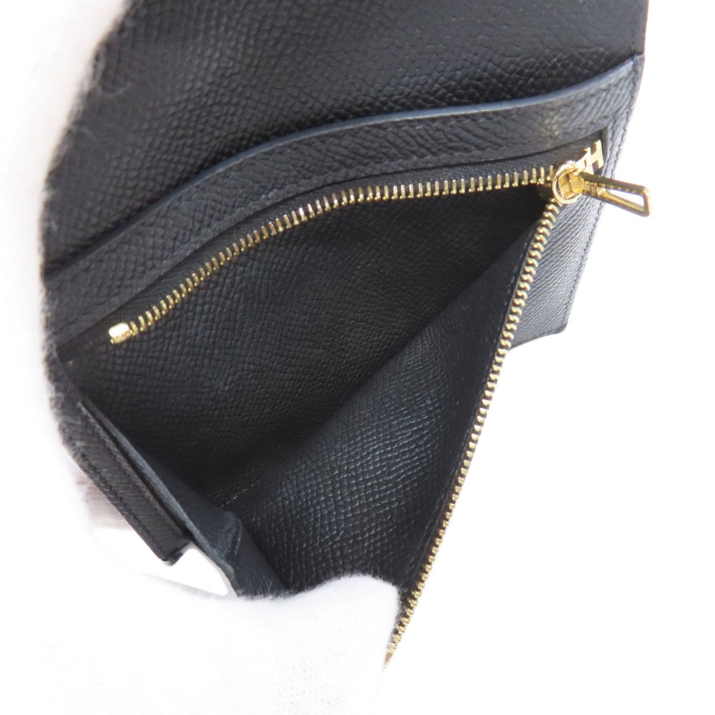 Hermes Herms Bearn Compact Bifold Wallet With Gold Hardware