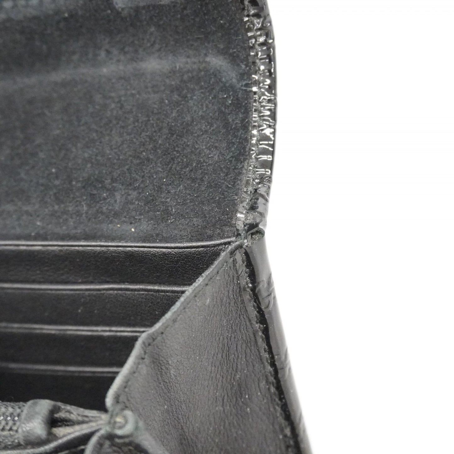 Gucci Micro Guccissima Long Wallet 309760 Enamel Black