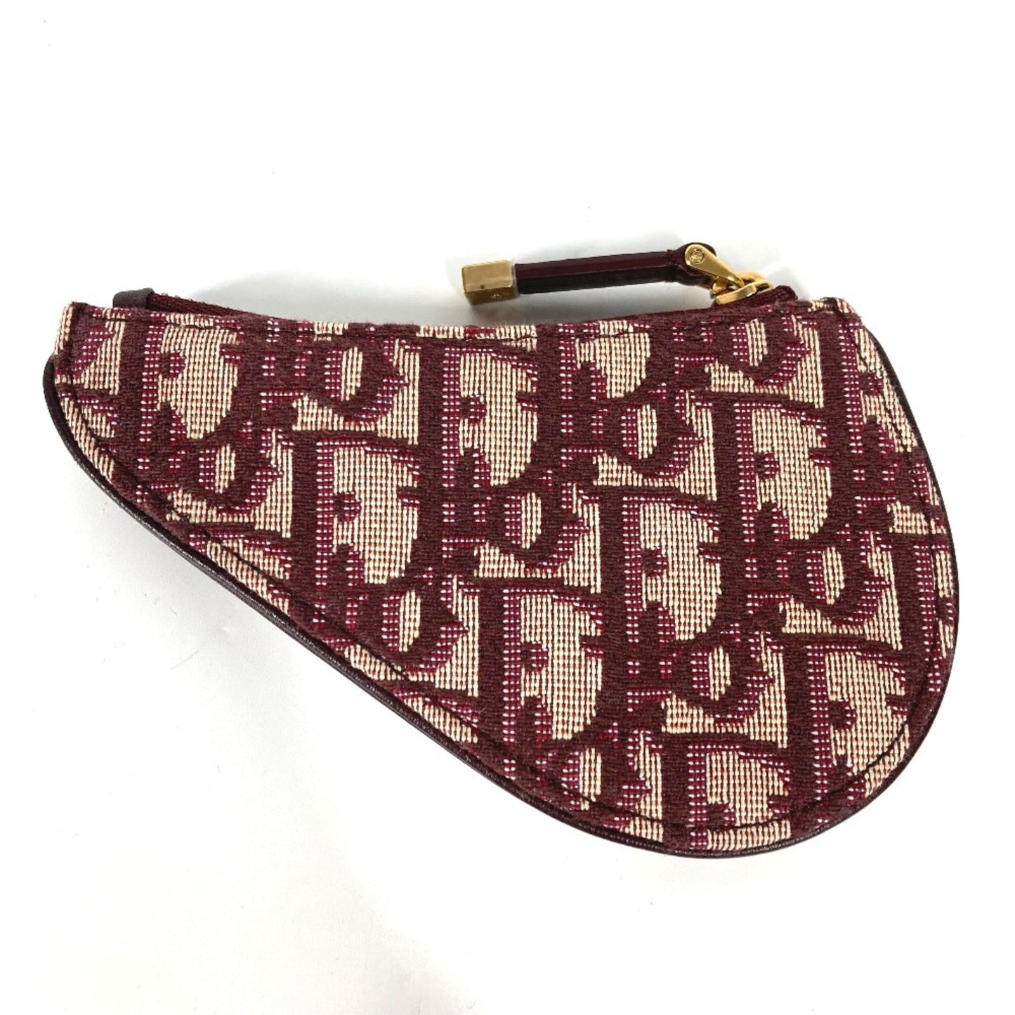 Christian Dior Oblique Wallet Coin Compartment Coin Purse Wine-Red