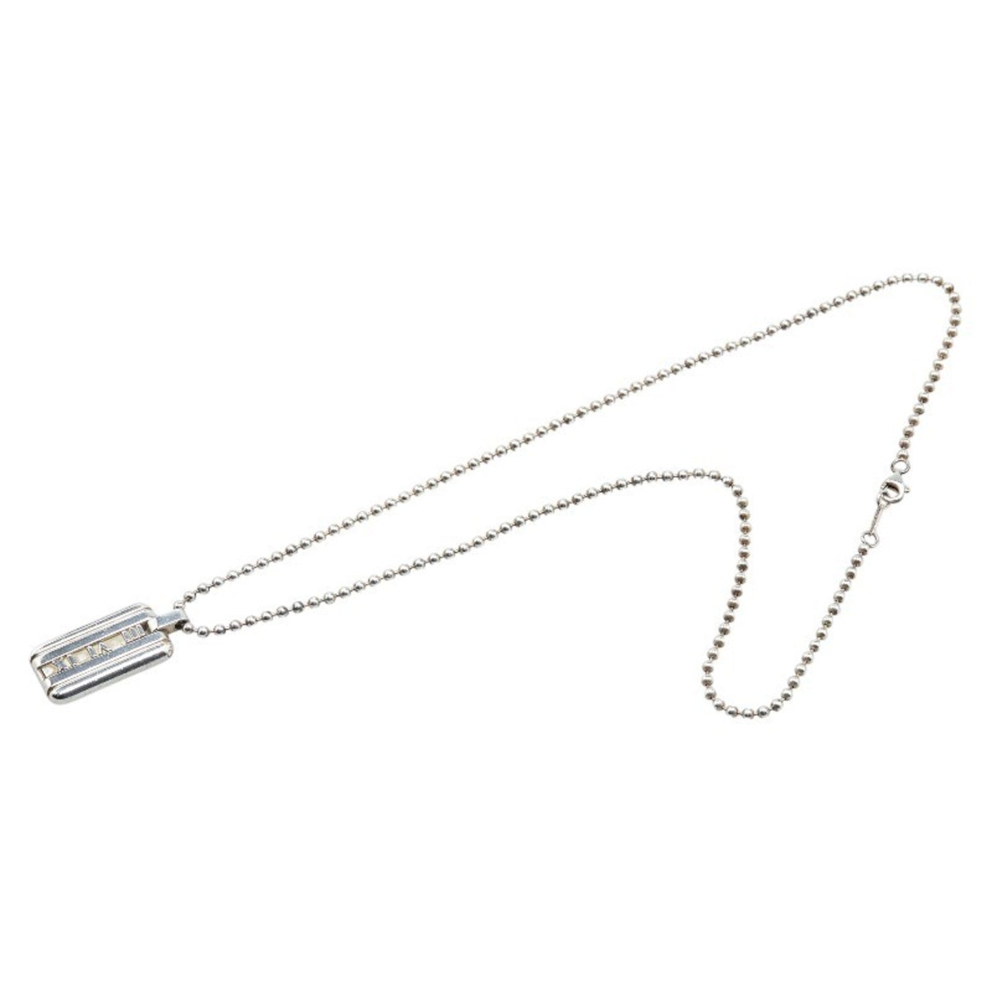 Tiffany Atlas Plate Ball Chain Necklace Sv925 Silver