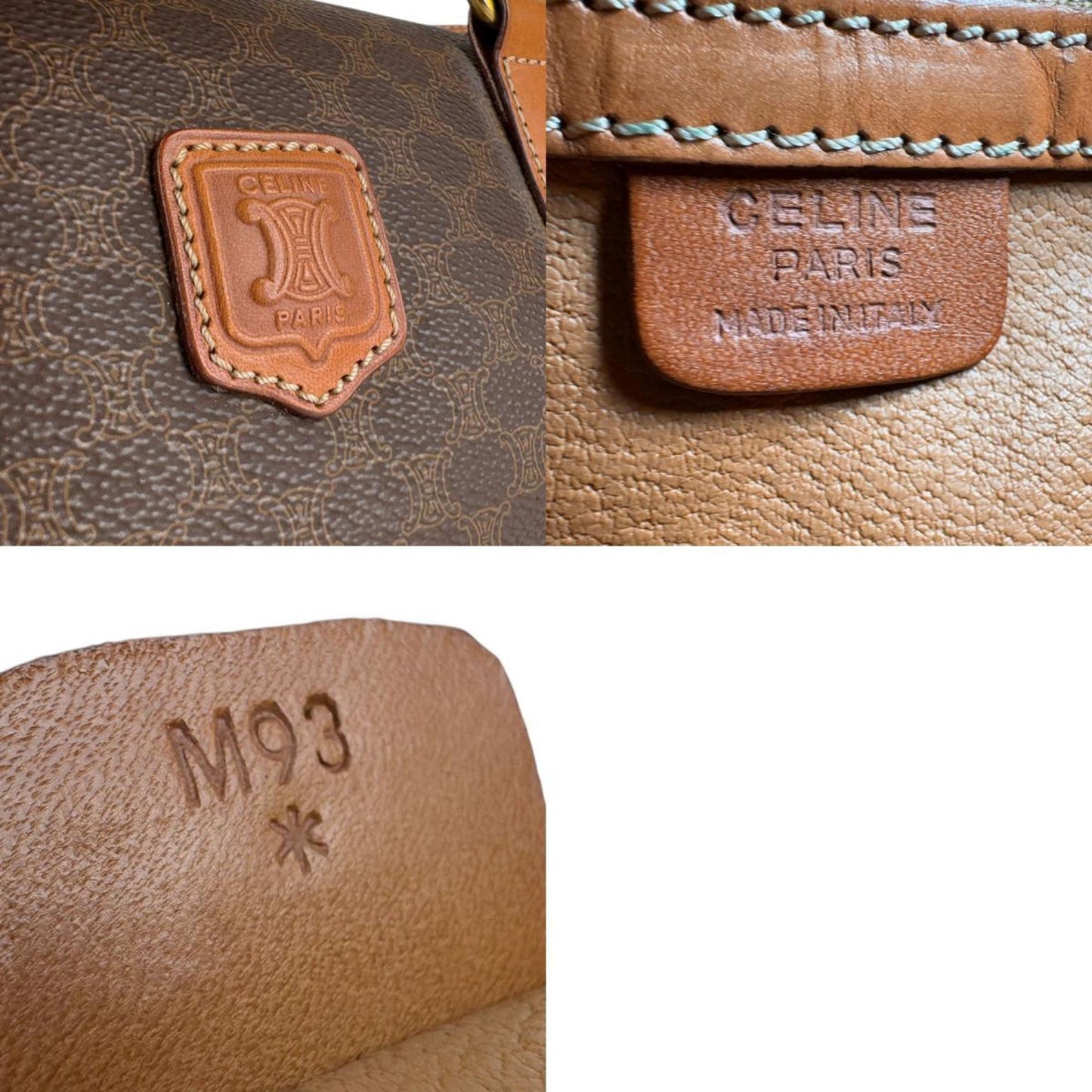 Celine Handbag In Brown Macadam Coated Canvas