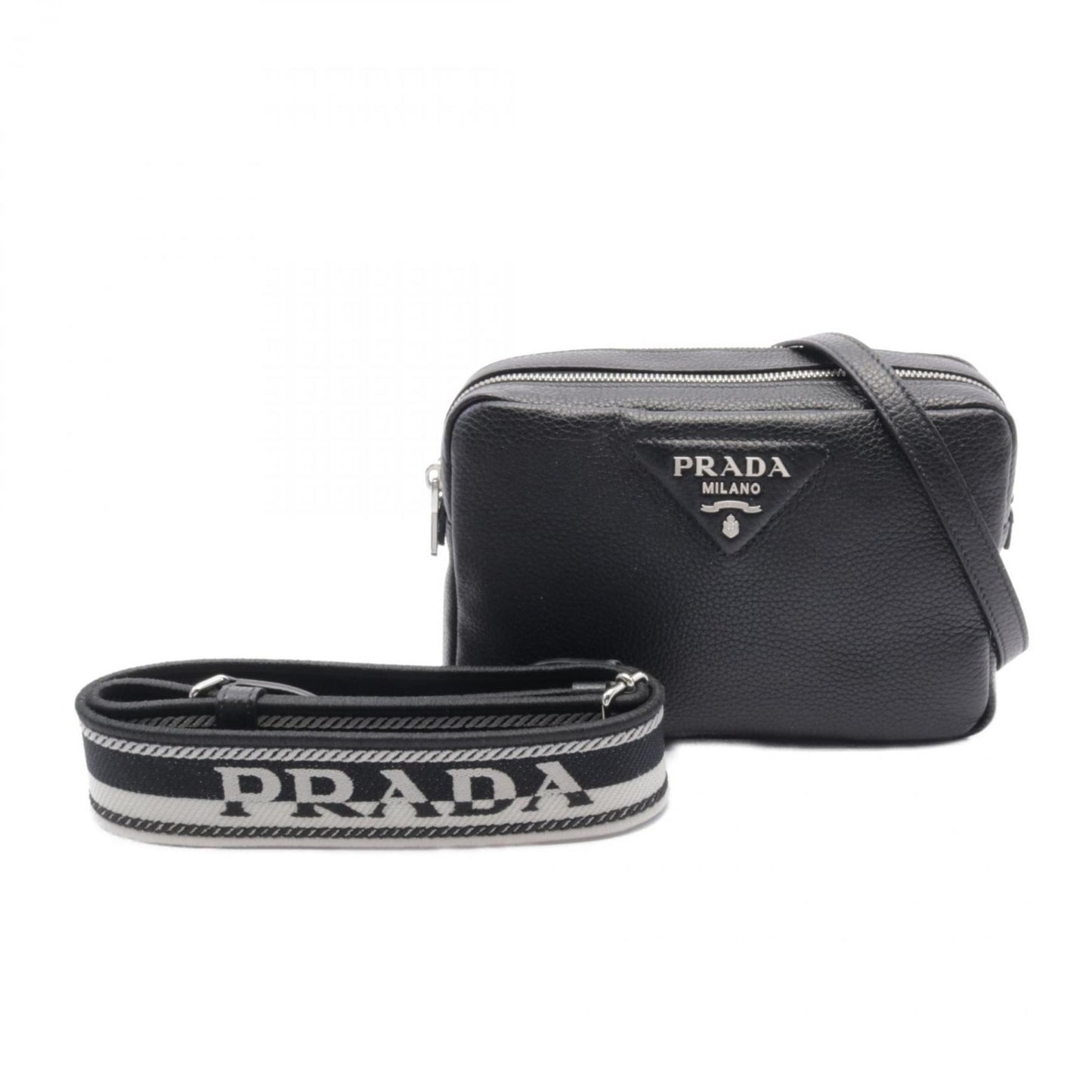 Prada Vit Daino Shoulder Bag Leather