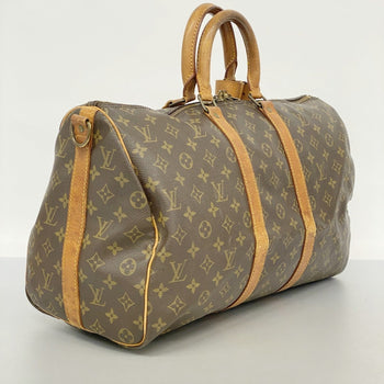 Louis Vuitton Monogram Keepall Bandouliere 45 Boston Bag M41418 Brown