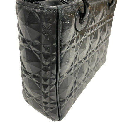 Christian Dior Diamond Cannage Shoulder Bag Handbag Black