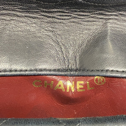 Chanel Shoulder Bag Matelasse W Chain Lambskin Black