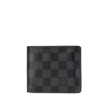Louis Vuitton Damier Graphite Portefeuille Marco Nm Bi-Fold Wallet N63336 Black Pvc
