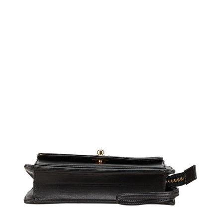 Chanel Coco Mark Clutch Bag Black Lambskin