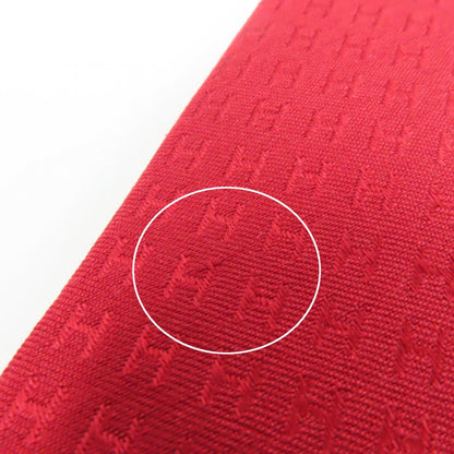 Hermes 038189T 100% Silk Rouge Cravat Fasonne H Motif Tie With Box