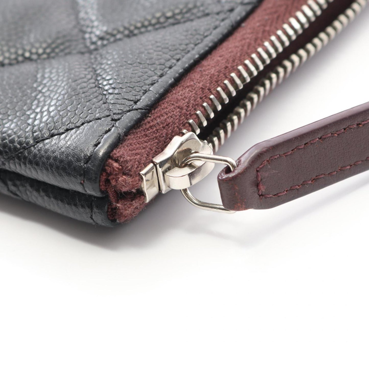 Chanel Matelasse Pouch Bag In Grained Calfskin Leather