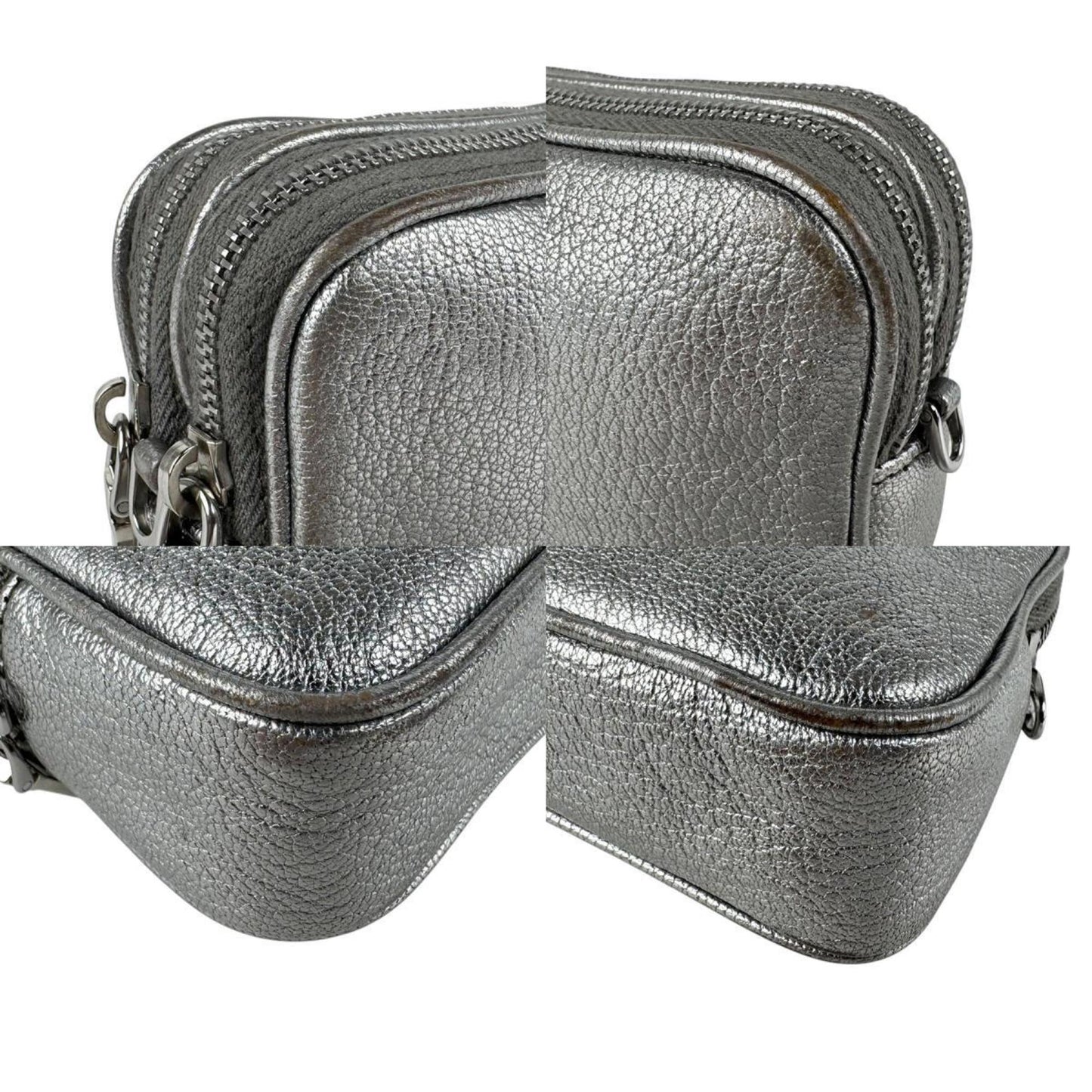 Miu Miu Miu Shoulder Bag In Silver Leather For Women