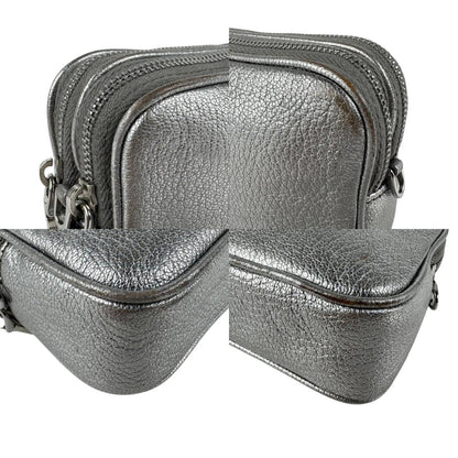 Miu Miu Miu Shoulder Bag In Silver Leather For Women
