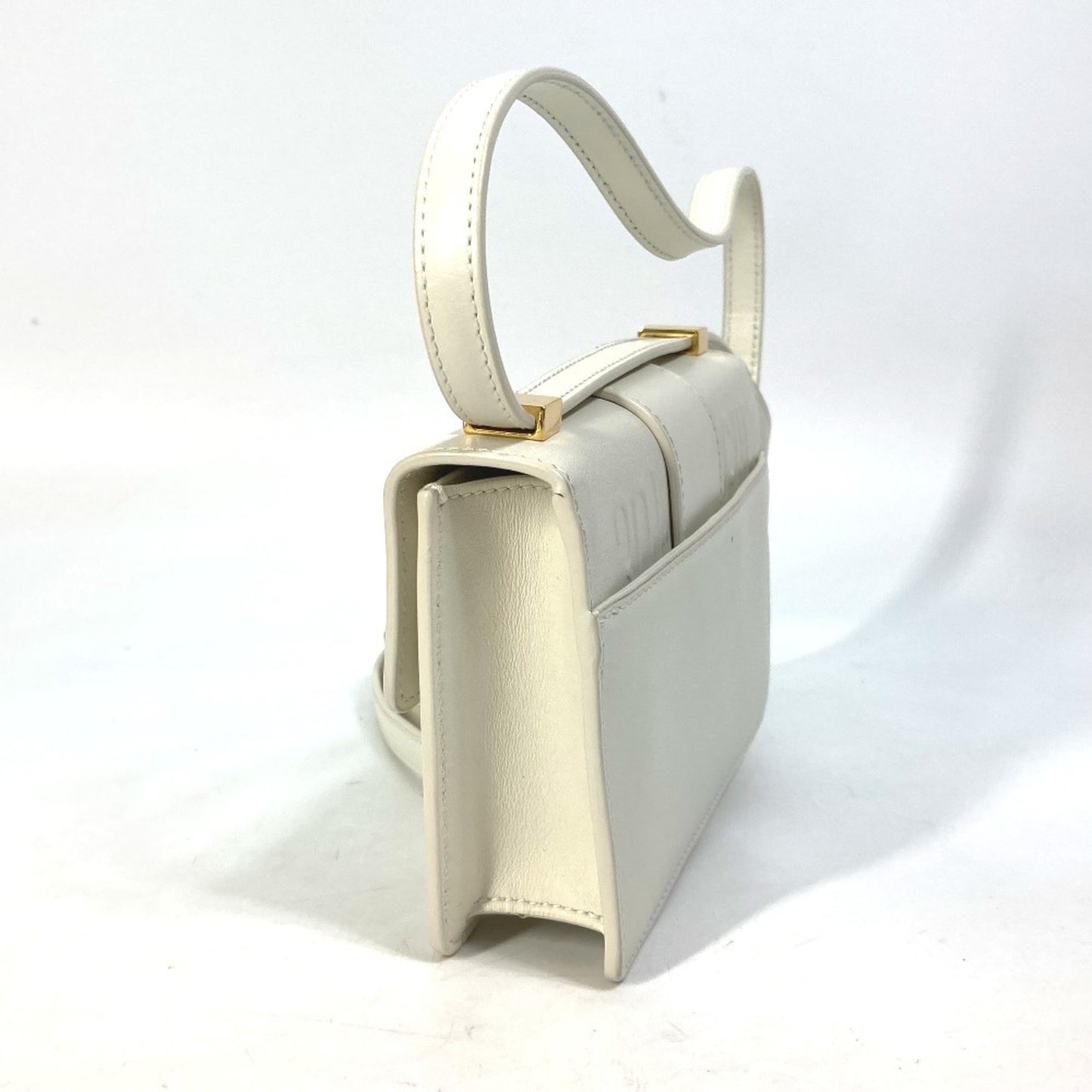Christian Dior Montaigne 30 Pochette Pouch Shoulder Bag In White Leather