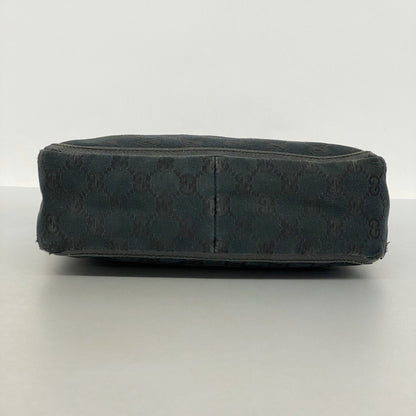 Gucci Gg Canvas Abby Handbag 146244 Leather Black