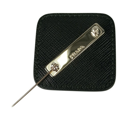Prada Prada Brooch 2Is058 Black White Blue Leather Plastic