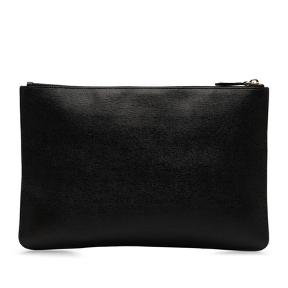 Fendi Karl Lagerfeld Clutch Bag 7N0078 52P Black Leather