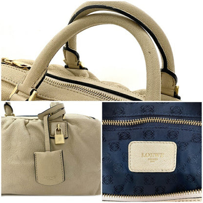 Loewe 2Way Gold Lame Anagram Leather Loewe Boston Handbag Champagne