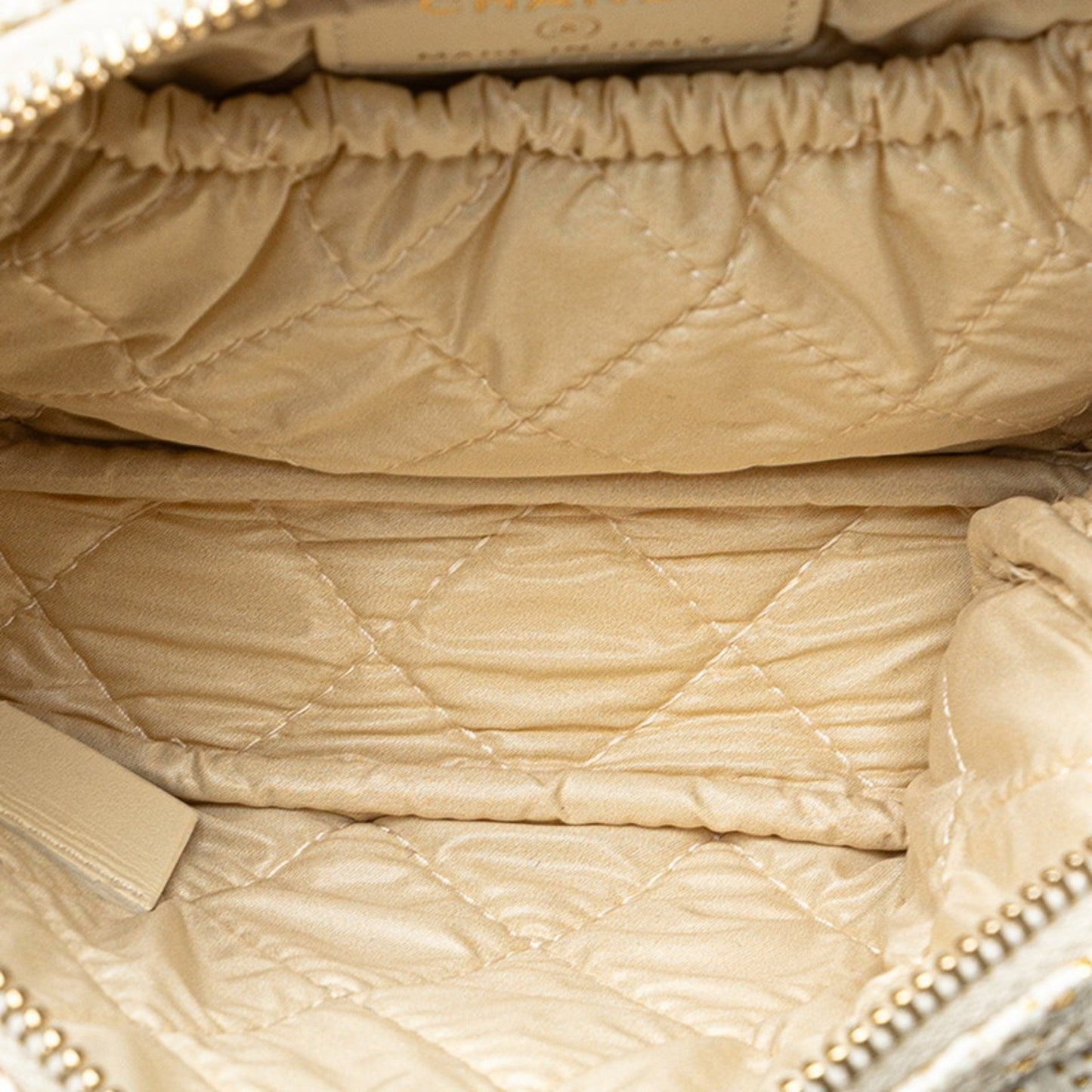 Chanel Deauville Pouch White Gold Tweed