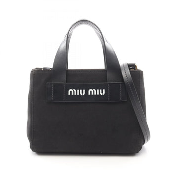 Miu Miu Miu Canapa Tote Bag Canvas Leather