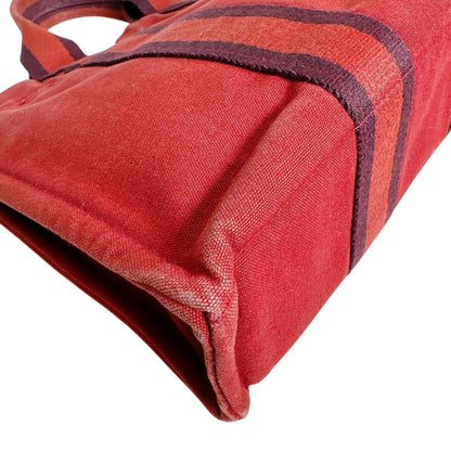 Hermes Herms Foul Tote Pm Canvas Handbag In Red