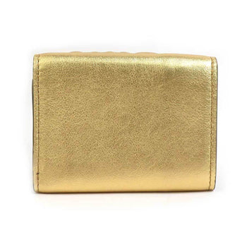 Fendi Tri-Fold Wallet Leather Gold