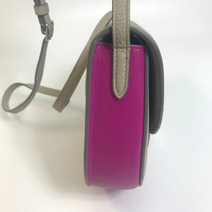 Celine Bicolor Bag Crossbody Shawl Shoulder Bag Gray X Purple Pink