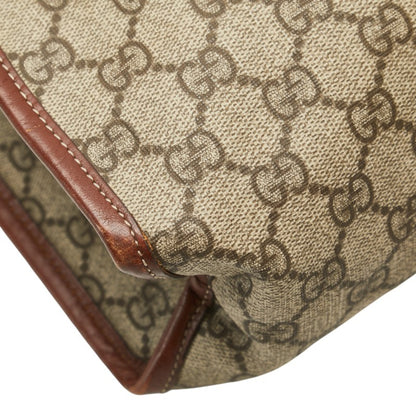 Gucci Gg Supreme Tote Bag 211135 Beige Brown Leather