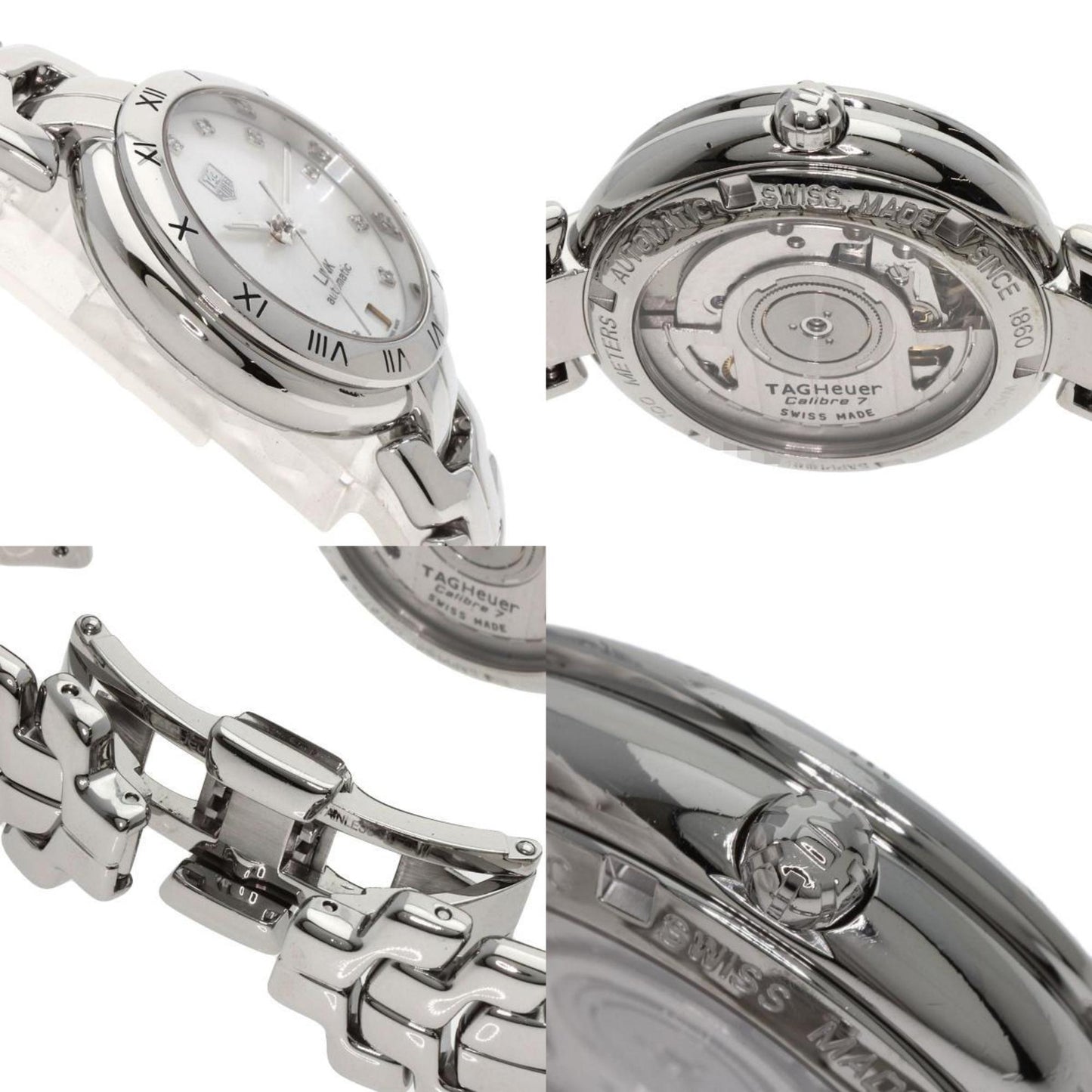 Tag Heuer Wat2315 Link Calibre 7 11P Diamond Watch Stainless Steel Ss