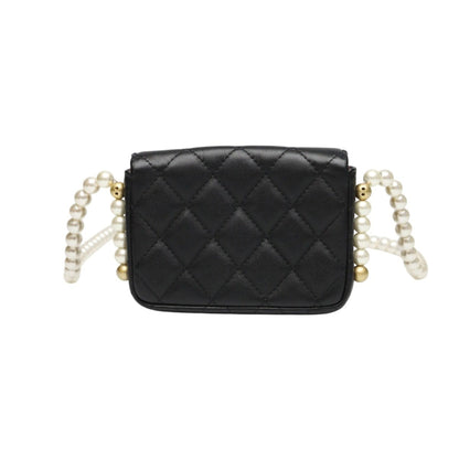 Chanel Mini Matelasse Shoulder Bag In Black Lambskin