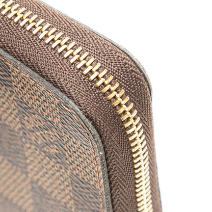 Louis Vuitton Damier Zippy Coin Purse Case N63070 Brown Pvc