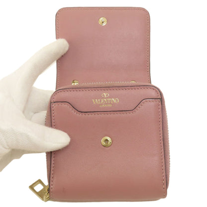 Valentino Garavani Studded Bi-Fold Wallet Leather