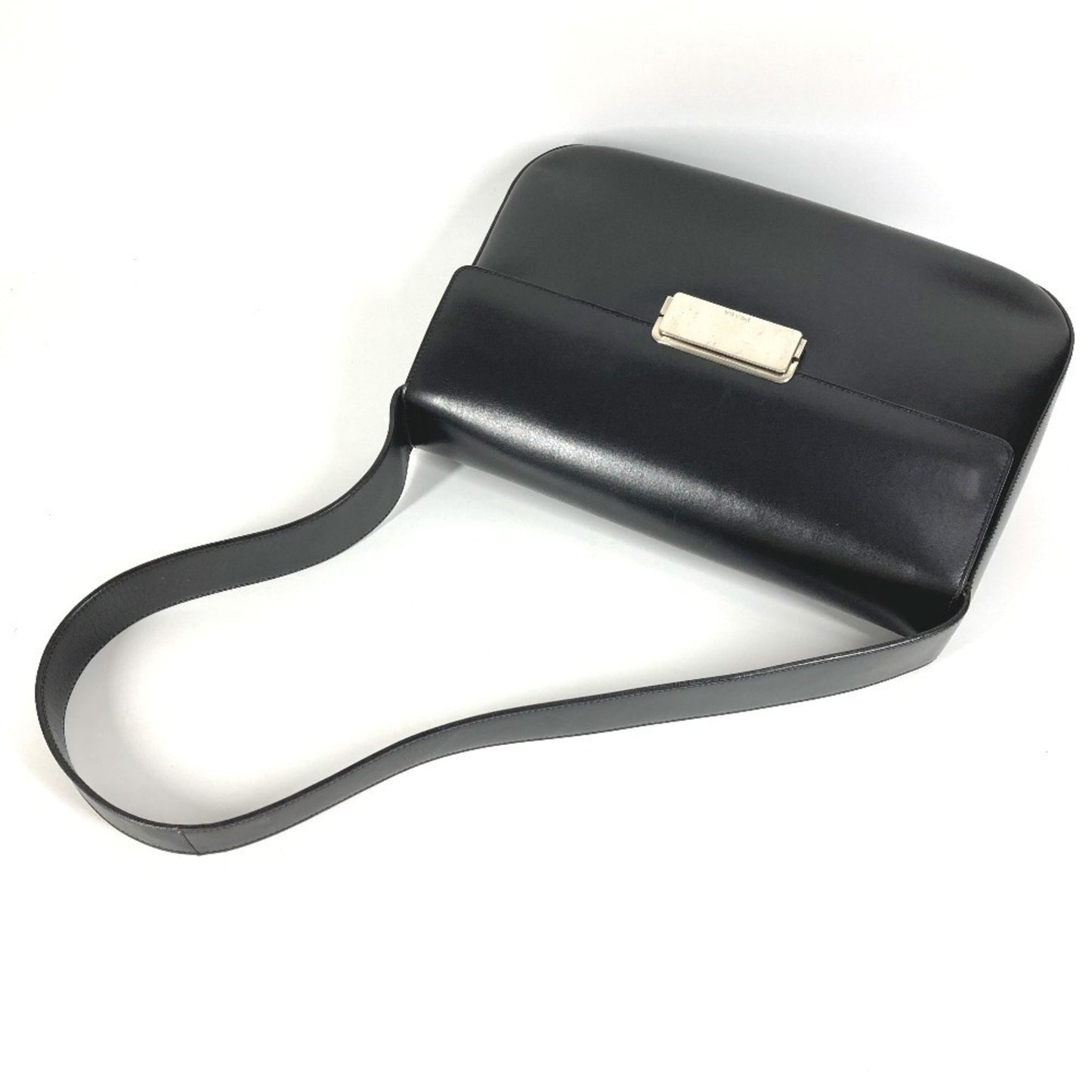 Prada B7470 Logo Flap Shoulder Bag In Leather