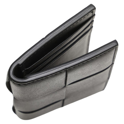 Bottega Veneta Maxi Intrecciato Cassette Business Card Case/Card Case/Pass Case In Black Leather