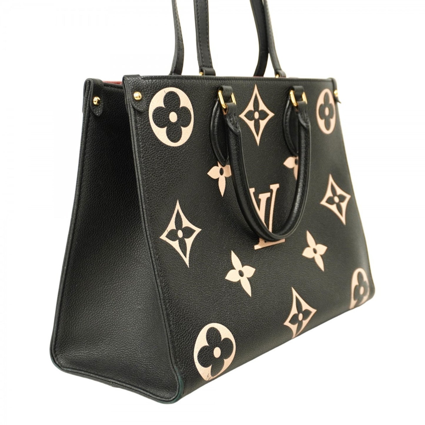 Louis Vuitton Monogram Empreinte Two-Tone On-The-Go Tote Bag M45495 Black/Beige 2-Way