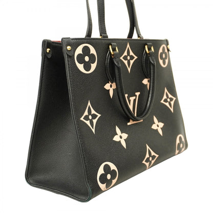 Louis Vuitton Monogram Empreinte Two-Tone On-The-Go Tote Bag M45495 Black/Beige 2-Way