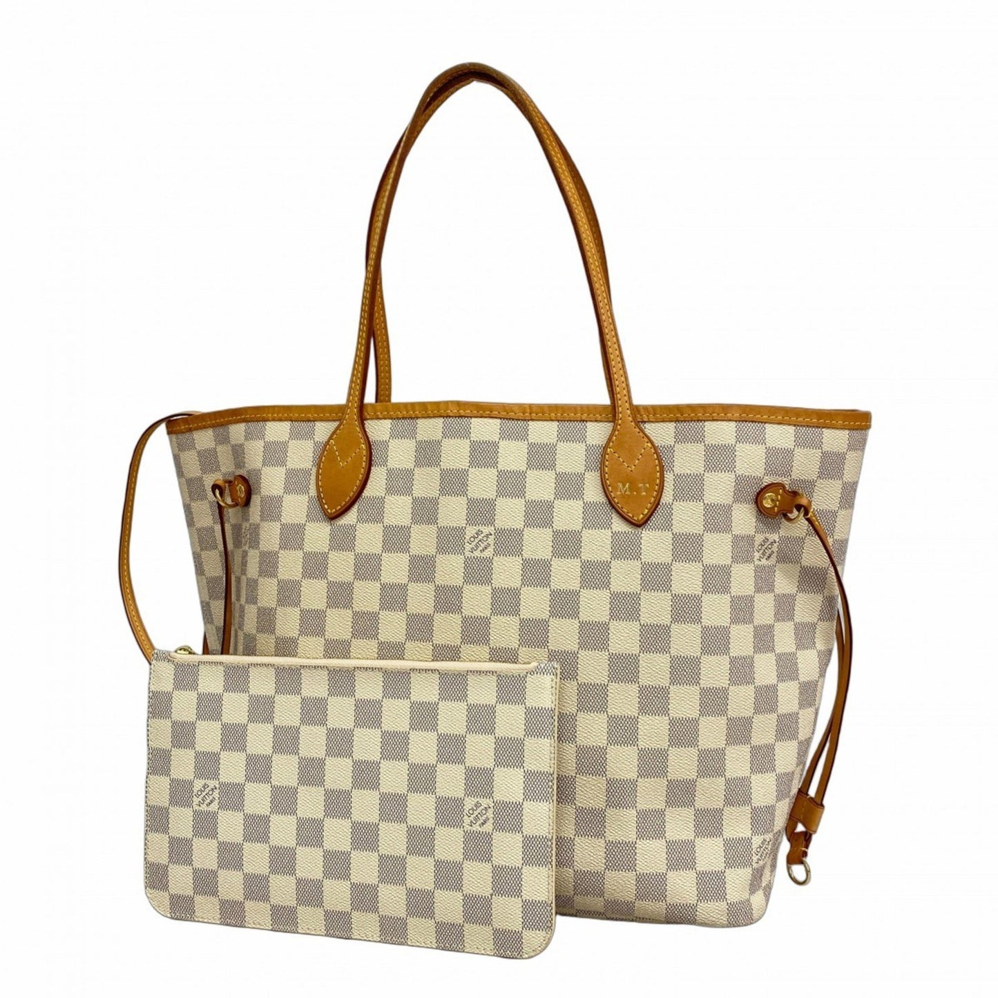 Louis Vuitton Damier Azur Neverfull Mm Tote Bag N41361 White