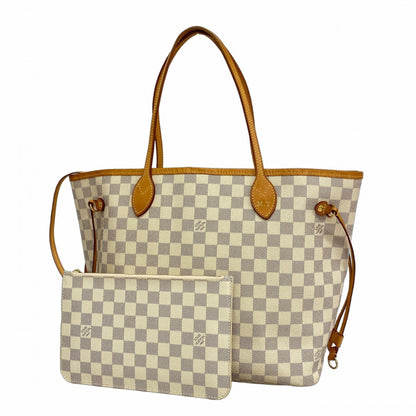Louis Vuitton Damier Azur Neverfull Mm Tote Bag N41361 White