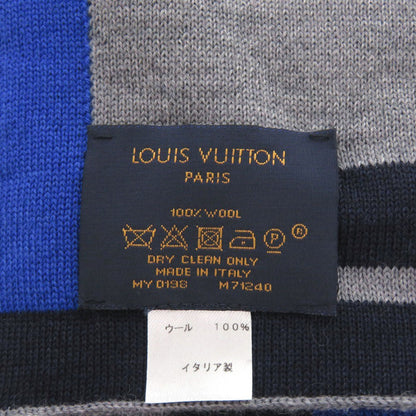 Louis Vuitton Echarpe Lv Horizon M71240 Wool Gray Navy Scarf 1320 Louis Vuitton