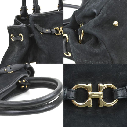 Salvatore Ferragamo Gancini Handbag In Nubuck Leather