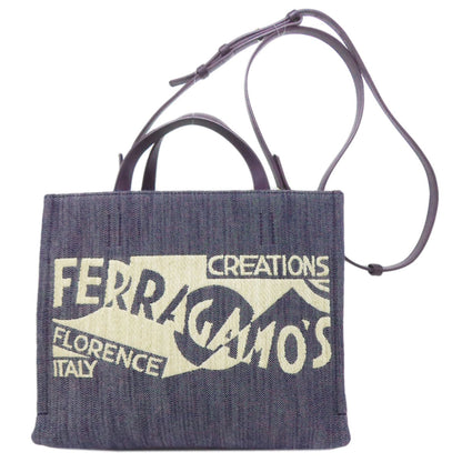 Salvatore Ferragamo 2-Way Handbag Denim