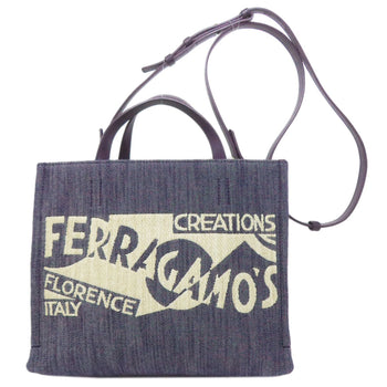 Salvatore Ferragamo 2-Way Handbag Denim