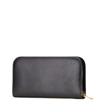 Saint Laurent Round Zip Long Wallet 326599 Black Leather