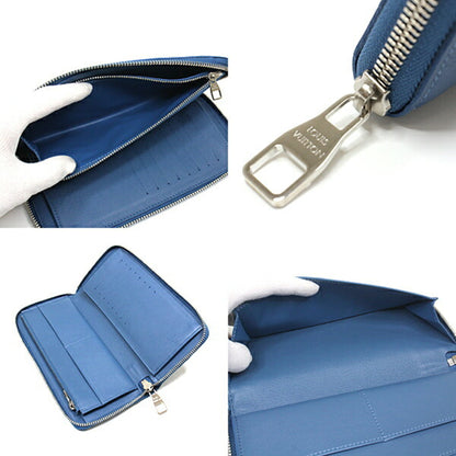 Louis Vuitton Zippy Wallet Vertical M58411 Round Purse Blue