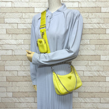 Prada Shoulder Bag Nylon 1Bh204 Yellow