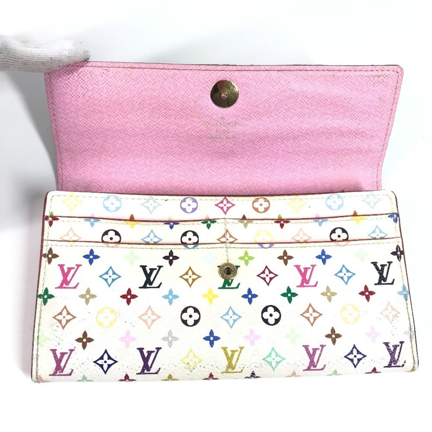 Louis Vuitton M93744 Monogram Multicolore Portefeuille Sarah Rich Long Wallet With Flap
